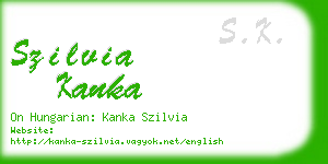 szilvia kanka business card